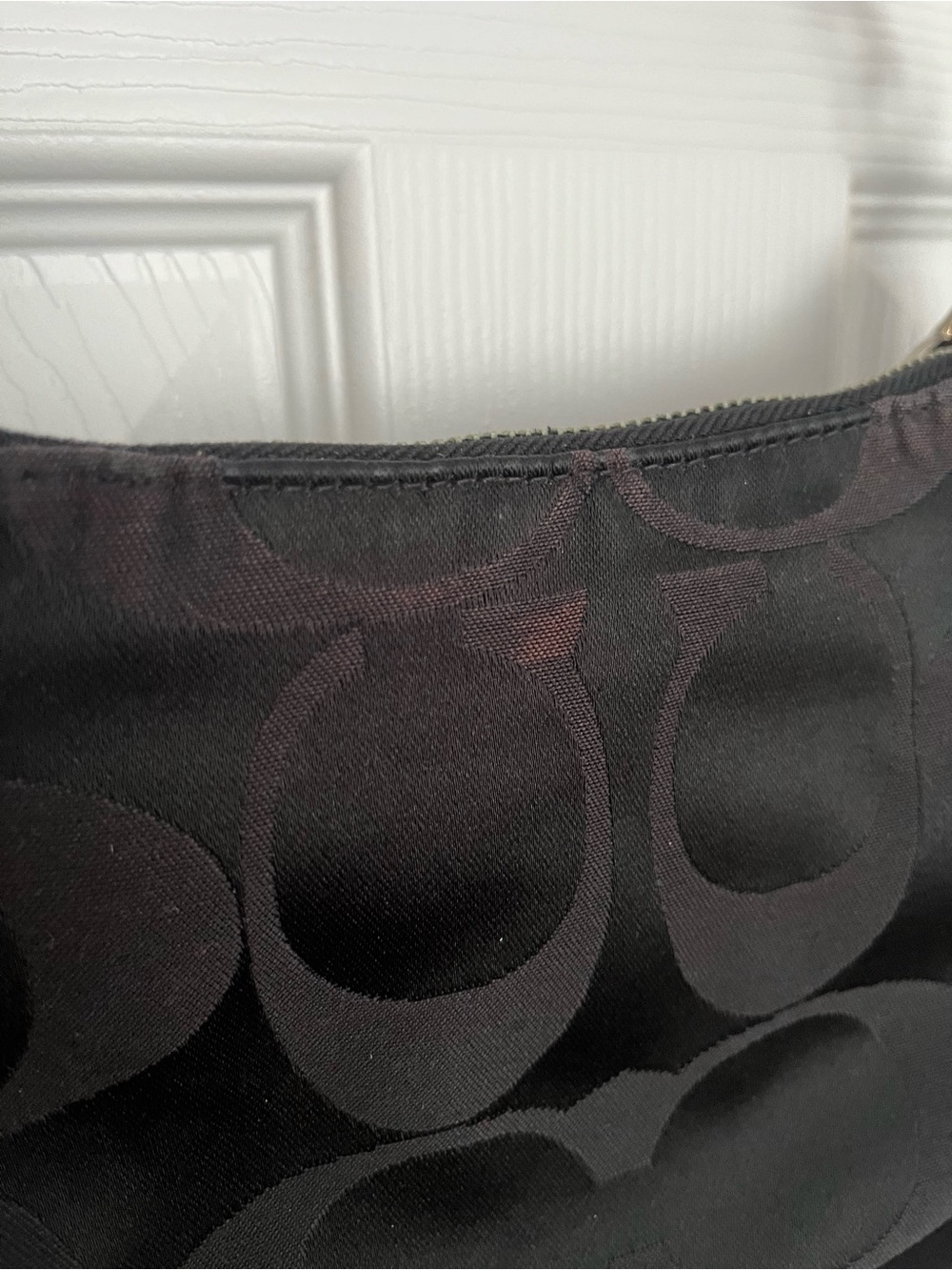 Coach Poppy Black Signature Jacquard Shoulder Bag Silver Hardware Y2K - Picture 7 of 14